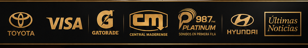 Toyota, Visa, Gatorade, Central Madeirense, Platinum 98.7 FM, Hyundai y Últimas Noticias
